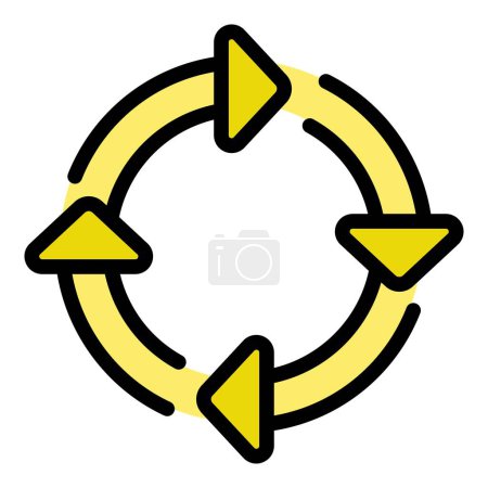 Illustration for Regeneration arrows icon. Outline Regeneration arrows vector icon for web design isolated on white background color flat - Royalty Free Image