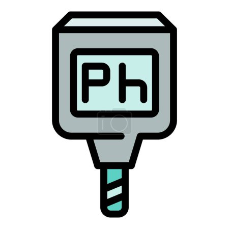 Illustration for Ph equipment icon. Outline Ph equipment vector icon for web design isolated on white background color flat - Royalty Free Image