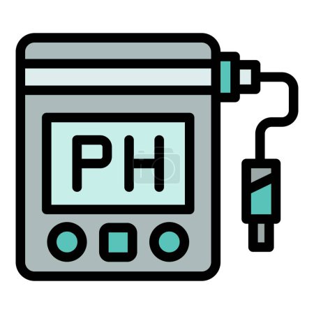 Illustration for Research ph meter icon. Outline Research ph meter vector icon for web design isolated on white background color flat - Royalty Free Image