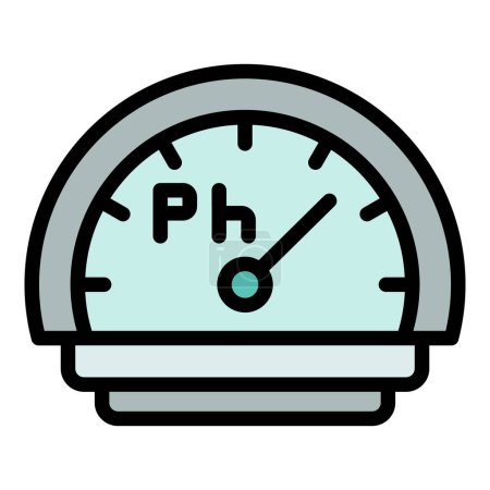 Illustration for Display ph meter icon. Outline Display ph meter vector icon for web design isolated on white background color flat - Royalty Free Image