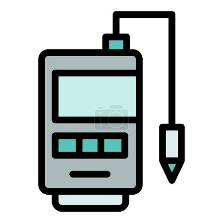Illustration for Biology ph meter icon. Outline Biology ph meter vector icon for web design isolated on white background color flat - Royalty Free Image