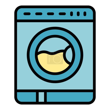 Illustration for Washing machine icon. Outline Washing machine vector icon for web design isolated on white background color flat - Royalty Free Image