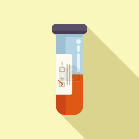 Illustration for Data test tube icon flat vector. Medical lab. Result clinic - Royalty Free Image