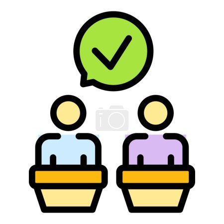 Illustration for Ballot speaker icon outline vector. Policitician stand . Podium election color flat - Royalty Free Image
