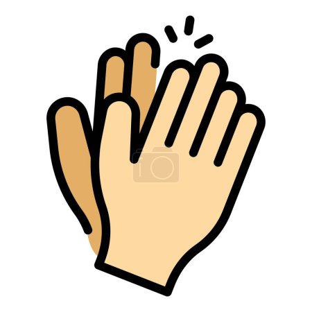 Handclap sound icon outline vector. People applause. Public support color flat