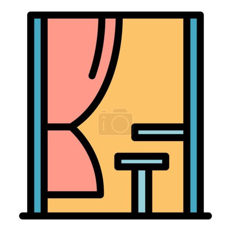 Illustration for Voting booth icon outline vector. Election vote. People ballot color flat - Royalty Free Image