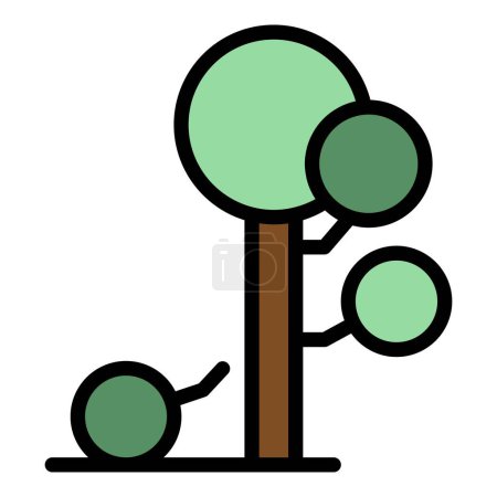 Illustration for Tree removal icon outline vector. Arborist wood. Log lumber color flat - Royalty Free Image