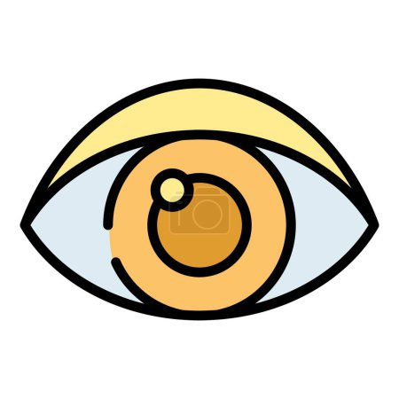 Ilustración de Icono sano ojo contorno vector. Proceso cognitivo. Sistema cerebral color plano - Imagen libre de derechos