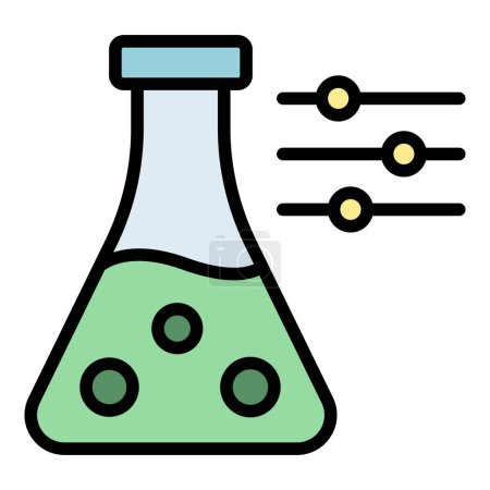 Illustration for Lab flask icon outline vector. Science laboratory. Chemical tube color flat - Royalty Free Image