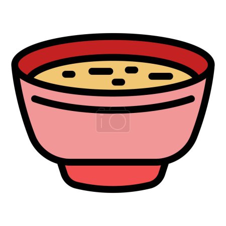 Ilustración de Bean crema sopa icono contorno vector. Cocina de Croacia. Guisante color de la cena plana - Imagen libre de derechos