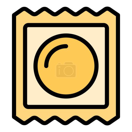 Illustration for Condom contraceptive icon outline vector. Contraception method. Birth control color flat - Royalty Free Image