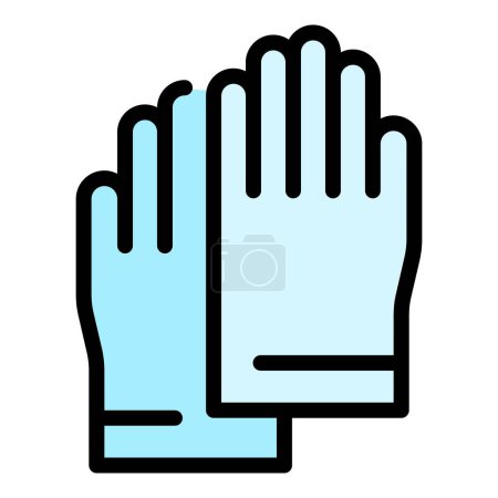 Ilustración de Ginecólogo guantes icono contorno vector. Examen médico. Mujer examen de color plano - Imagen libre de derechos