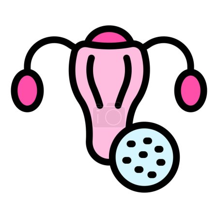 Illustration for Cervical exam icon outline vector. Uterus screening. Gynecology consultation color flat - Royalty Free Image