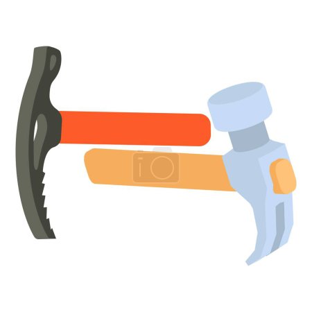 Illustration for Equipment concept icon isometric vector. Modern ice ax and hammer nail puller. Equipment, tool - Royalty Free Image