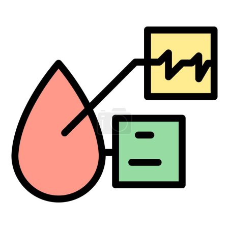 Illustration for Blood analysis icon outline vector. Medical test. Lab research color flat - Royalty Free Image