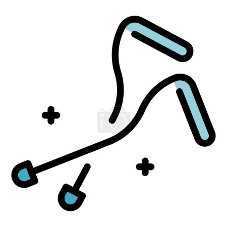 Illustration for Medical crutches icon outline vector. Crutch health. Medicine nurse color flat - Royalty Free Image