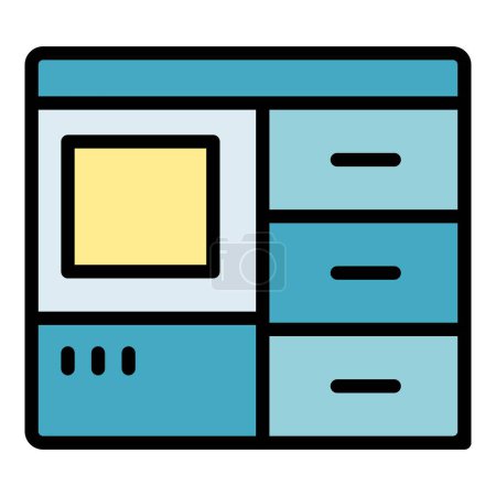 Ilustración de Self-service automat icon outline vector. Paquete de entrega. Paquete de servicio color plano - Imagen libre de derechos