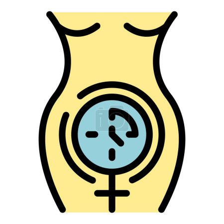 Ilustración de Ginecología menopausia icono contorno vector. Hormona mujer. Color de salud femenino plano - Imagen libre de derechos