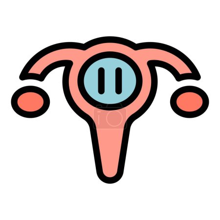 Ilustración de Menopause vagina icon outline vector. Woman health. Female balance color flat - Imagen libre de derechos