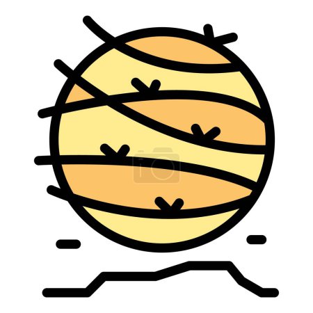 Ilustración de Viento tumbleweed icono contorno vector. Hierba en tambor. Color de la bola del desierto plano - Imagen libre de derechos