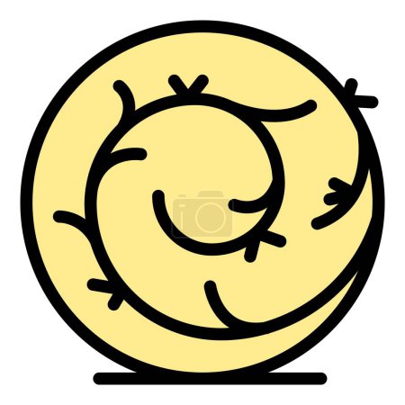 Ilustración de Redondo tumbleweed icono contorno vector. Bola del desierto. Color del arbusto del viento plano - Imagen libre de derechos