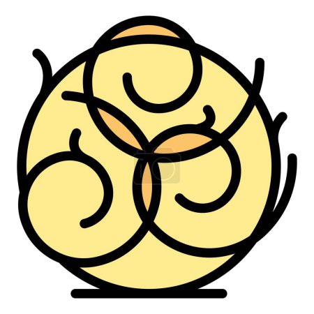 Ilustración de West tumbleweed icono contorno vector. Bola del desierto. Color arbusto muerto plano - Imagen libre de derechos