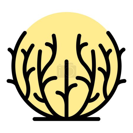 Ilustración de Tumbleweed hierba icono contorno vector. Bola del desierto. Color arbusto muerto plano - Imagen libre de derechos