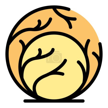 Ilustración de Vector de contorno de icono secar tumbleweed. Bola del desierto. Planta muerta color plano - Imagen libre de derechos