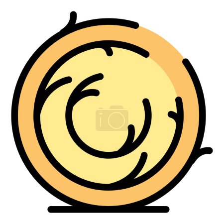 Ilustración de Rolling tumbleweed icono contorno vector. Bola del desierto. Color arbusto occidental plano - Imagen libre de derechos