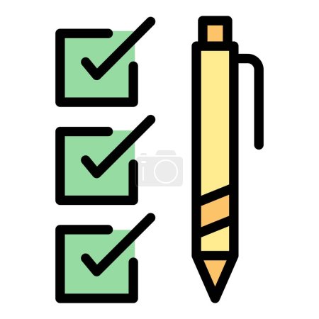 Illustration for Writing benchmark icon outline vector. Leader best. App industry color flat - Royalty Free Image