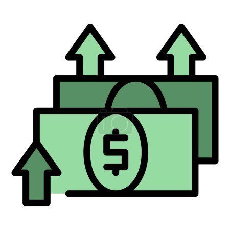 Illustration for Send money icon outline vector. Payment transfer. Mobile app color flat - Royalty Free Image