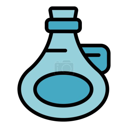 Illustration for Collagen oil jug icon outline vector. Skin hair. Cosmetic gel color flat - Royalty Free Image