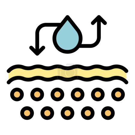 Illustration for Water drop collagen icon outline vector. Skin oil. Cell beauty color flat - Royalty Free Image