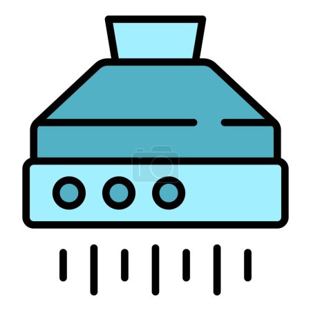 Illustration for Kitchen air vent icon outline vector. Fan hood. Wall airflow color flat - Royalty Free Image