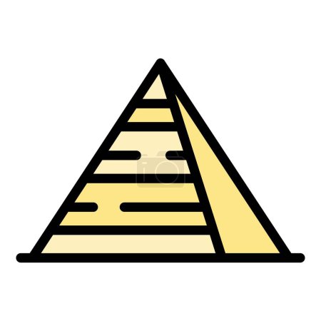 Illustration for Egypt pyramid icon outline vector. Ancient cairo. Giza sand color flat - Royalty Free Image