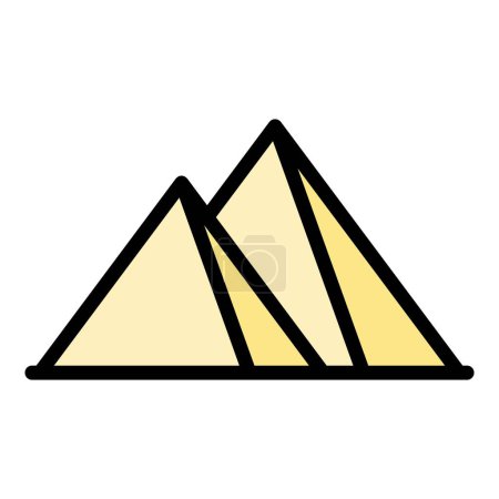 Illustration for Ancient pyramid icon outline vector. Egypt desert. Sand desert color flat - Royalty Free Image
