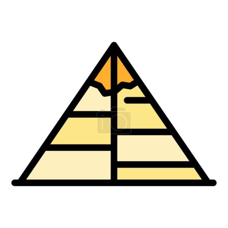 Illustration for Giza pyramid icon outline vector. Ancient egypt. Cairo sand color flat - Royalty Free Image