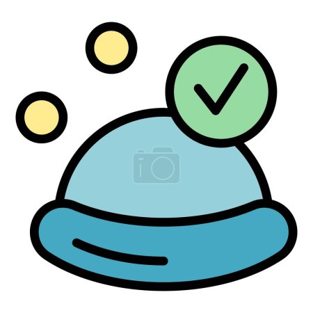 Illustration for Contraception hormonal icon outline vector. Condom control. Vaginal education color flat - Royalty Free Image