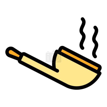 Ilustración de Pipa de fumar icono contorno vector. Humo de cigarro. Vape color de la salud plana - Imagen libre de derechos