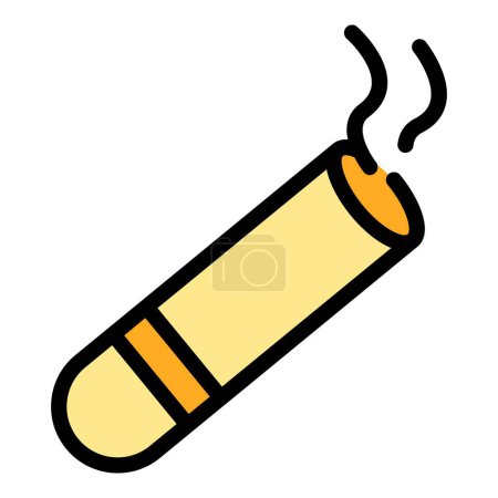 Ilustración de Icono de cigarro contorno vector. Tabaco de cigarrillo. Color de vapor fumador plano - Imagen libre de derechos