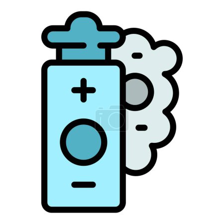 Illustration for Battery e cig icon outline vector. Vape cigarette. Electronic smoke color flat - Royalty Free Image