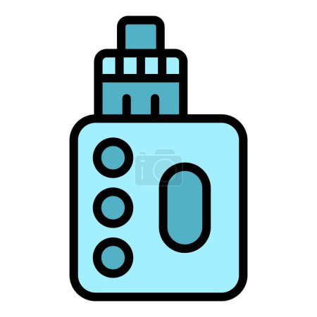 Illustration for Vape bottle icon outline vector. Electronic cigarette. E pen cig color flat - Royalty Free Image