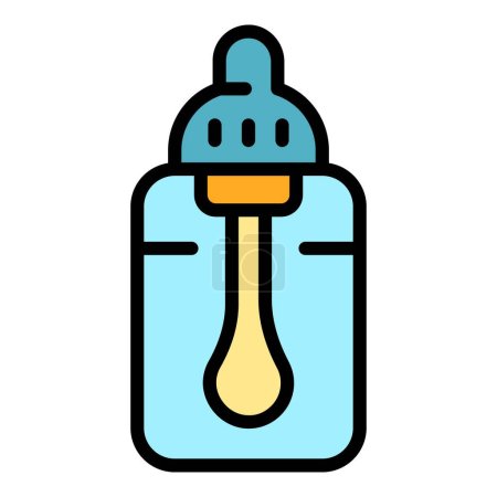Illustration for Liquid atomizer icon outline vector. Vape cigarette. Electronic smoke color flat - Royalty Free Image