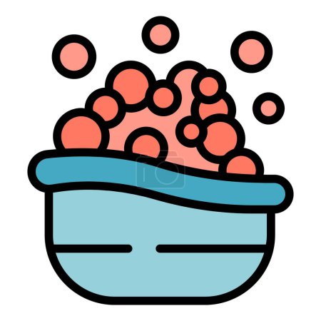 Ilustración de Bebé baño icono del lavabo contorno vector. Cuidado de bebés. Sueño salud color plano - Imagen libre de derechos