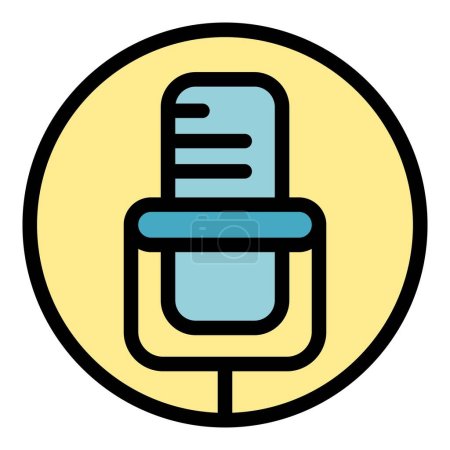 Illustration for Microphone lecture icon outline vector. Public student. Academic seminar color flat - Royalty Free Image