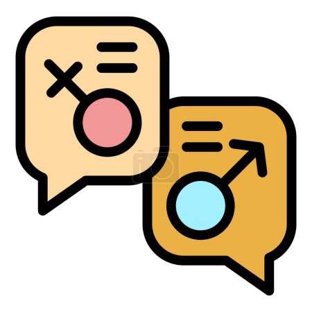 Sex education chat icon outline vector. Health advice. Condom teaching color flat