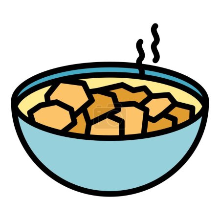 Ilustración de Ensalada caliente icono contorno vector. Cocina árabe. Comida comida color plano - Imagen libre de derechos