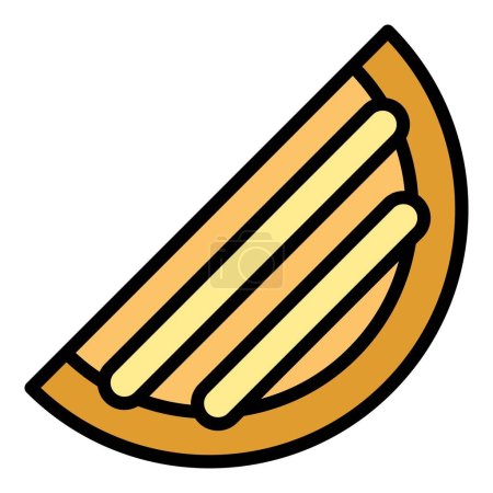 Ilustración de Panadería icono de alimentos contorno vector. Cocina de Azerbaiyán. Pilaf árabe color plano - Imagen libre de derechos