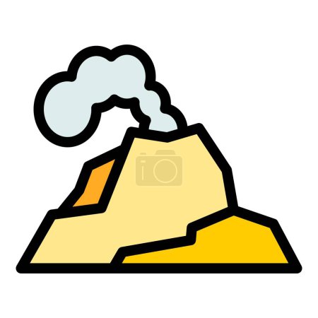 Illustration for Volcanic eruption icon outline vector. Volcano fire. Magma ash color flat - Royalty Free Image
