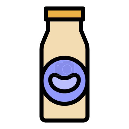 Ilustración de Bean botella de leche icono contorno vector. Leche de tofu. Pack de color chino plano - Imagen libre de derechos